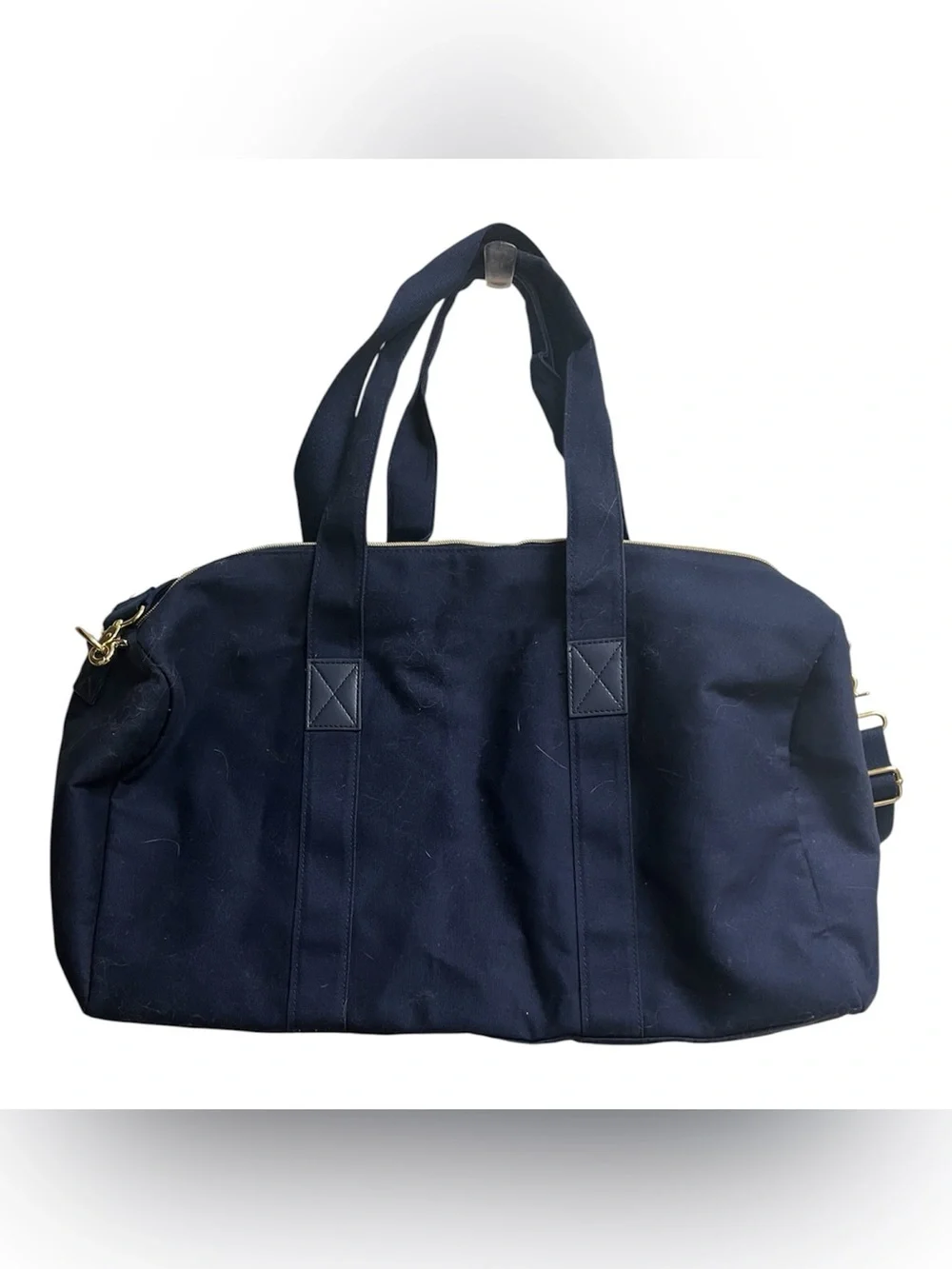 Polo Ralph Lauren Navy Blue Canvas Weekender Carry-On Duffle Bag Gym Travel